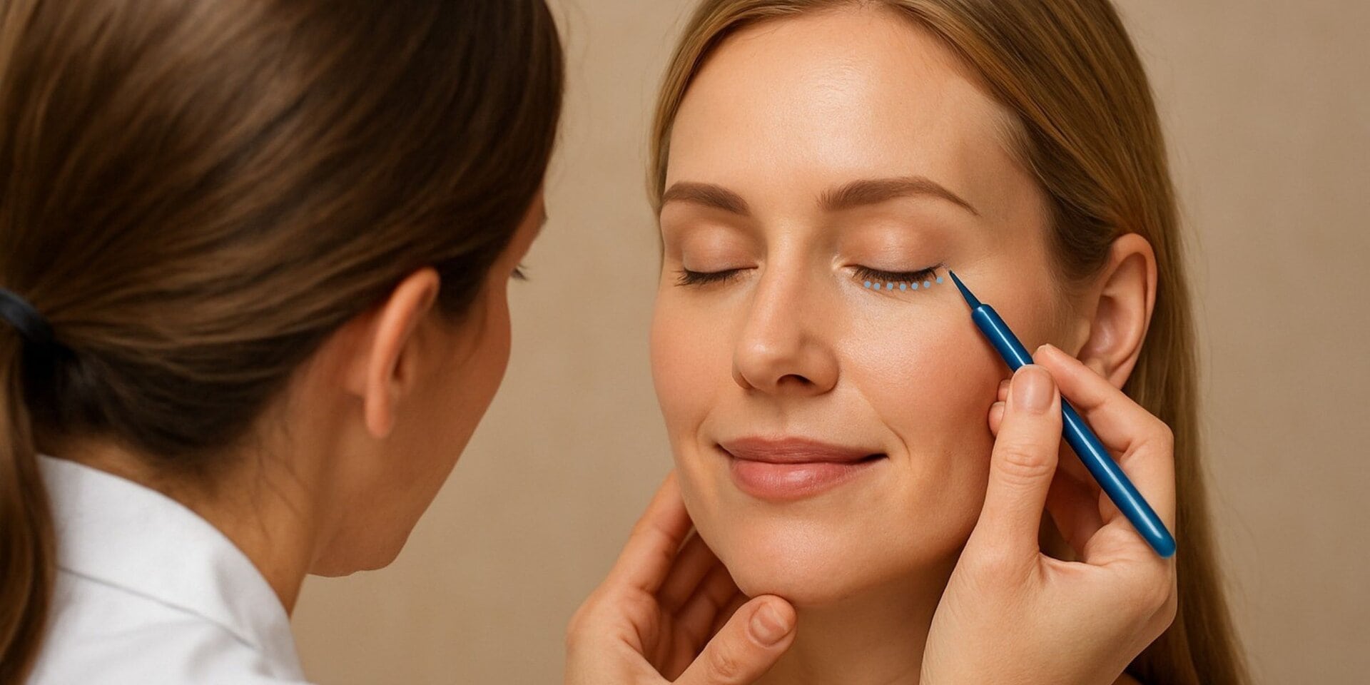 Skizze für die Unterlidstraffung Düsseldorf