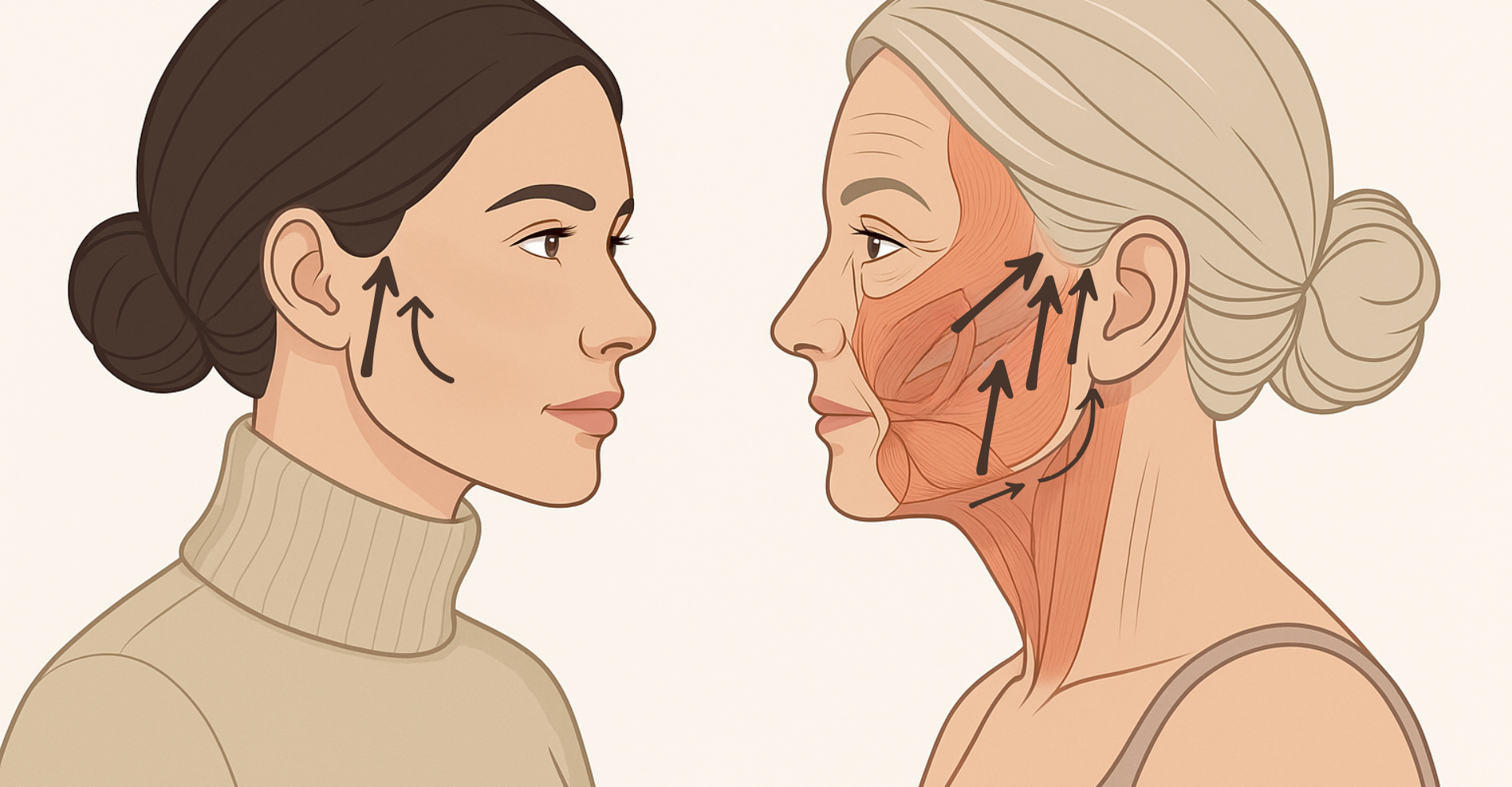 Stilisierte Skizze mit Vektoren zeigt Unterschiede zwischen Minilift und MACS-Lift – vertikale und schräg verlaufende Zugrichtungen.