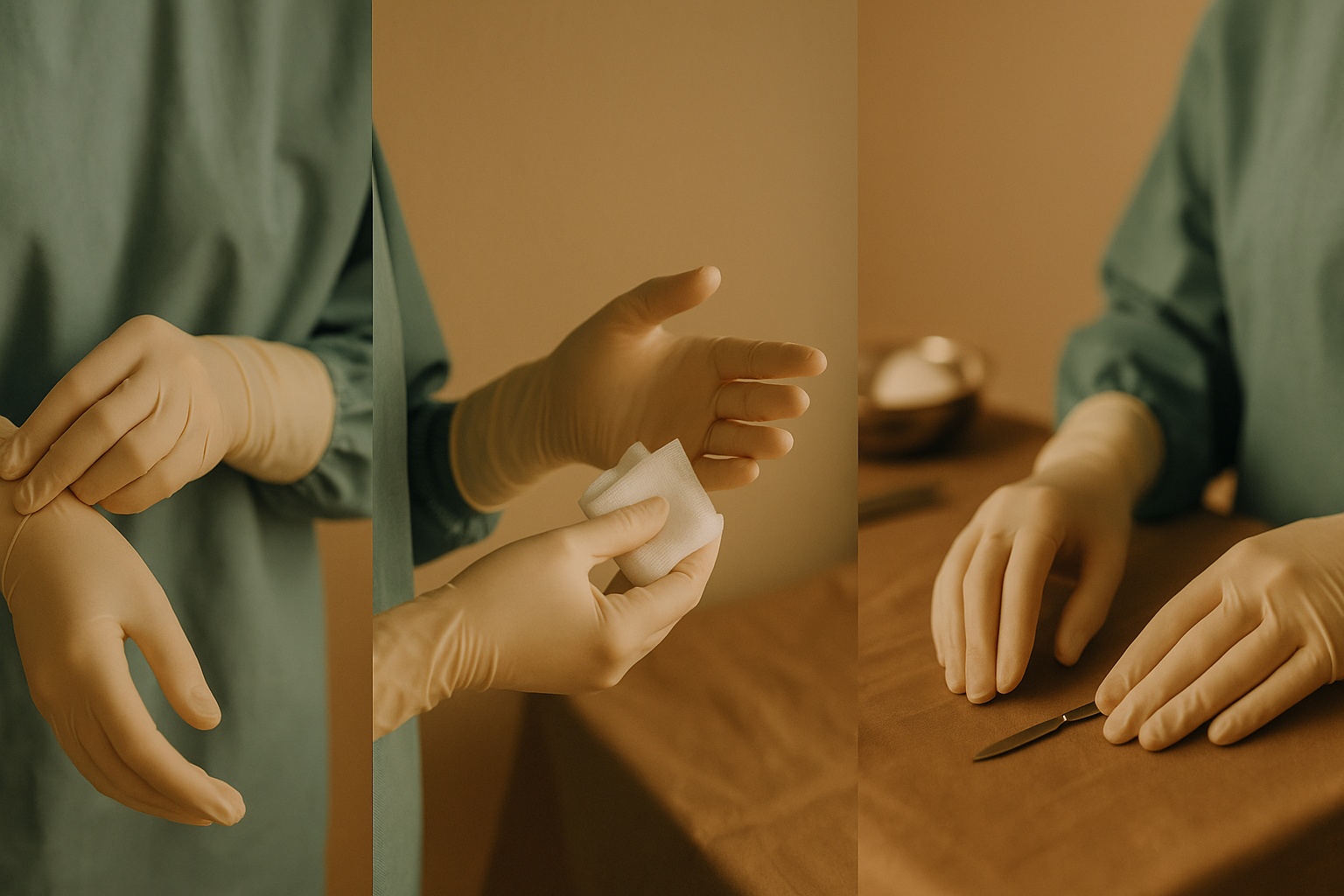 Vorbereitung für ein natürliches Facelift – präzise OP-Handgriffe einer Gesichtschirurgin in Düsseldorf