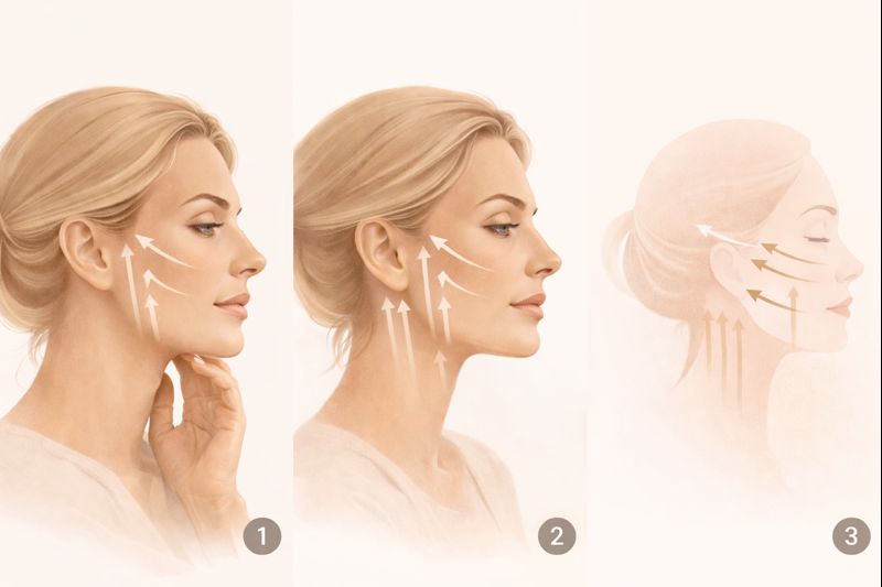 MACS-Lift Reposition – vertikale und schräge Vektoren für natürliche Gesichtskonturen