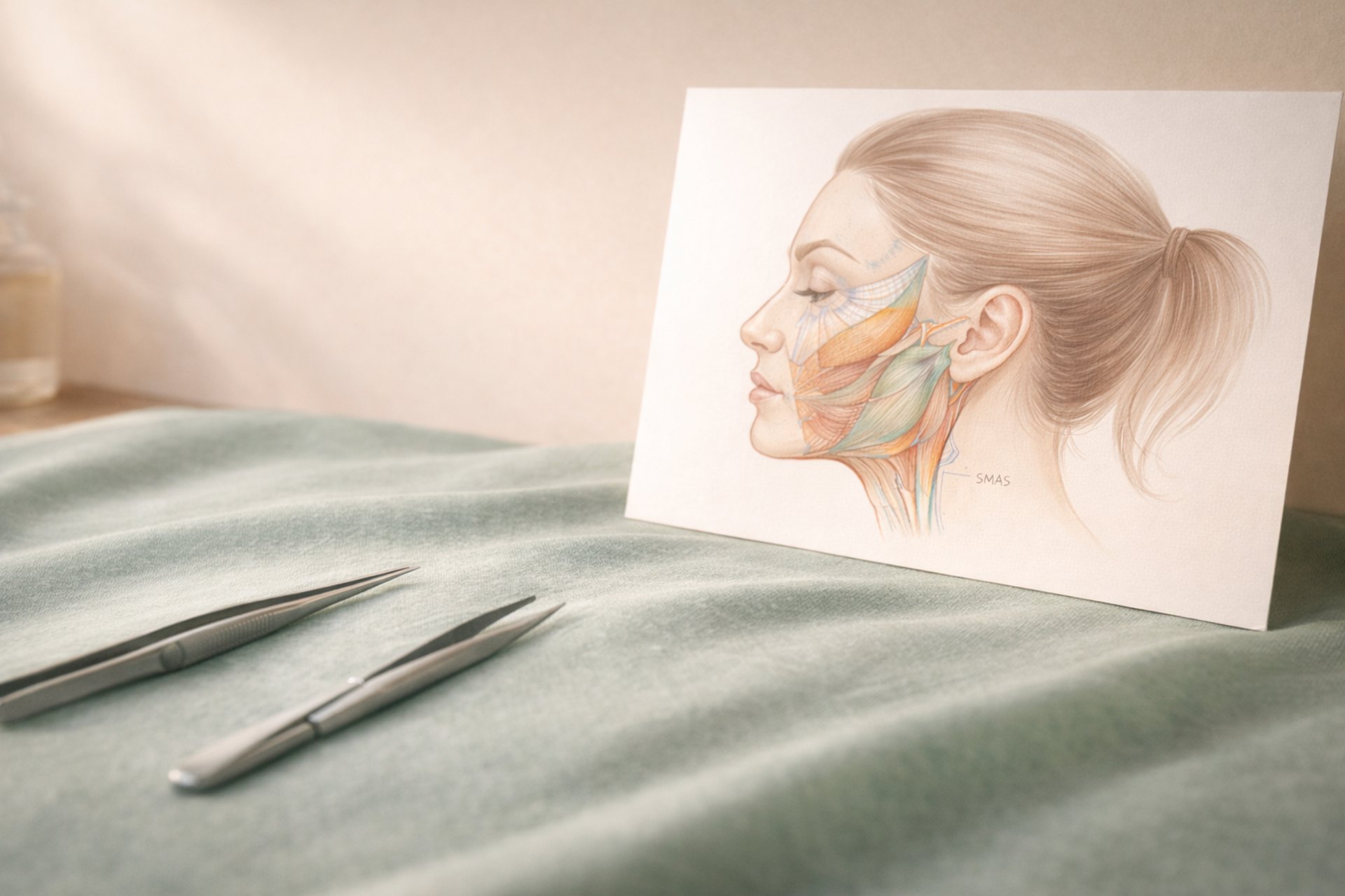 Anatomische Darstellung der Gesichts- und SMAS-Strukturen als Grundlage für den Vergleich verschiedener Facelift-Methoden