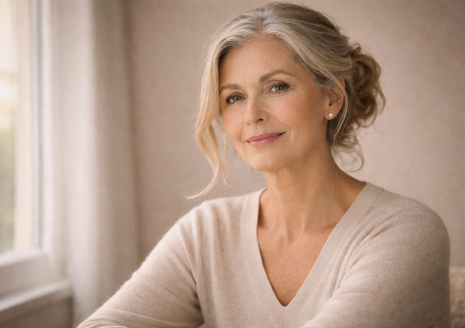 facelift-methoden-im-vergleich-reife-frau-beratung-macs-lift Reife Frau in Beratungssituation zum Thema Facelift, Minilift oder MACS-Lift